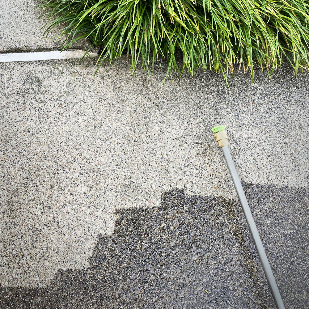 Power washing concrete